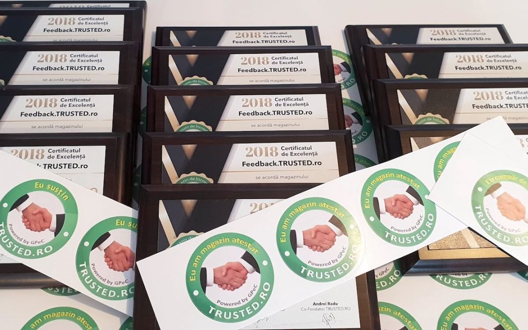 Certificatul de Excelență 2018: TRUSTED.RO a recompensat magazinele online cele mai apreciate de cumpărători